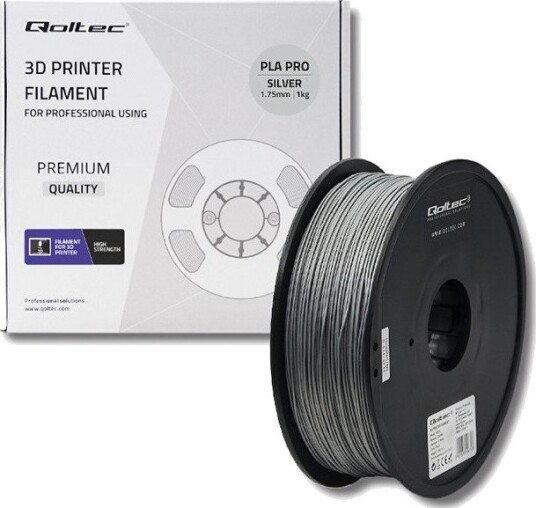 Qoltec 50673 PLA Filament Sølv 1.75 mm 1 kg