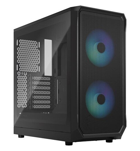 Fractal Design Focus 2 RGB Midi Tower Kabinett med Temperert Glass Svart