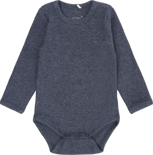 Blå Body I/e   Rib   Vintage Indigo Melert   Blå   74   Langermet Body Blå Marineblå