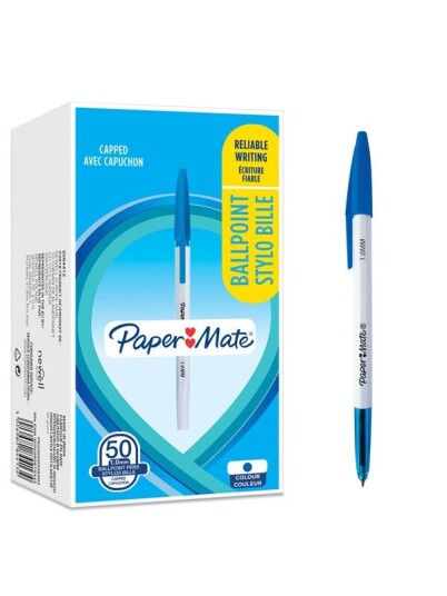 Paper Mate 045 Ballpoint Pens  Medium Point 1.0 mm  Blå Ink  50 Count