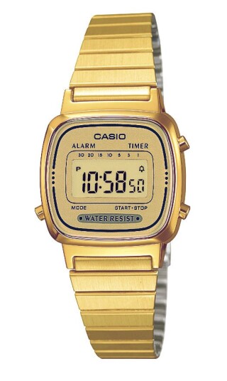 Casio Dameklokke LA670WEGA 9EF Collection LCD/Gulltonet stål Casio Dameklokke LA670WEGA 9EF Collection LCD/Gulltonet stål