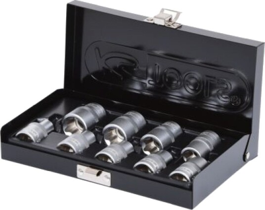 Ks Tools 1/2" Støpselsett med 9 Hoder i Kromvanadiumstål