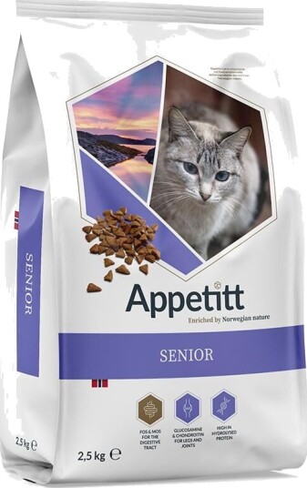 Appetitt Katt Senior Tørrfôr 2,5 kg - Helse og Pels
