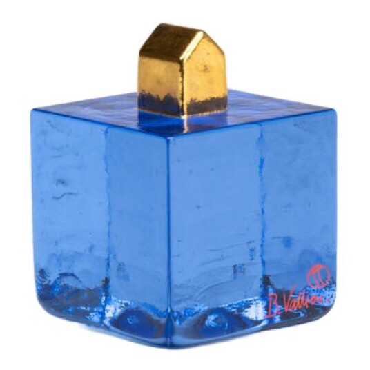 Kosta Boda - Fortress Cube BV AC-23 blå/gull