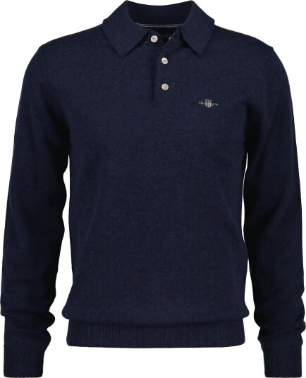 Gant Superfine Lambswool Polo   DARK NAVY MELANGE   S