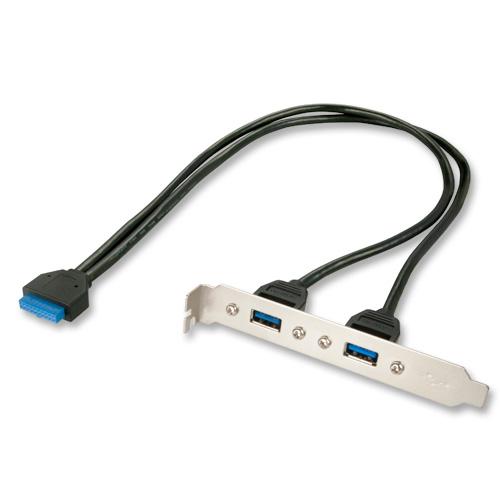 LINDY 33096 USB cable 0.4 m Grey Black Factory Sealed