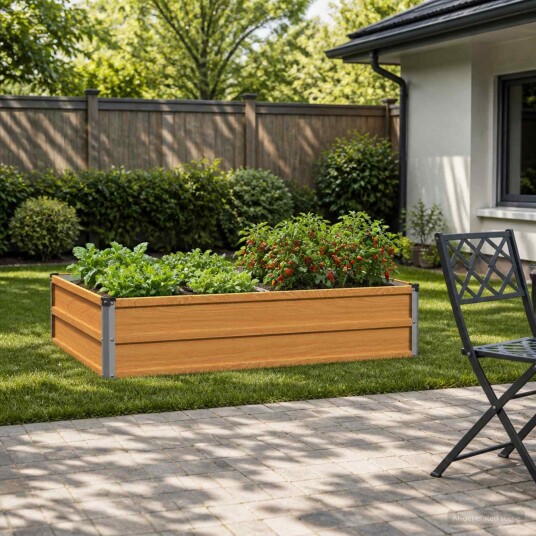 vidaXL Hevet Hagebed Naturlig 100 x 80 x 24 cm kaldvalset stål