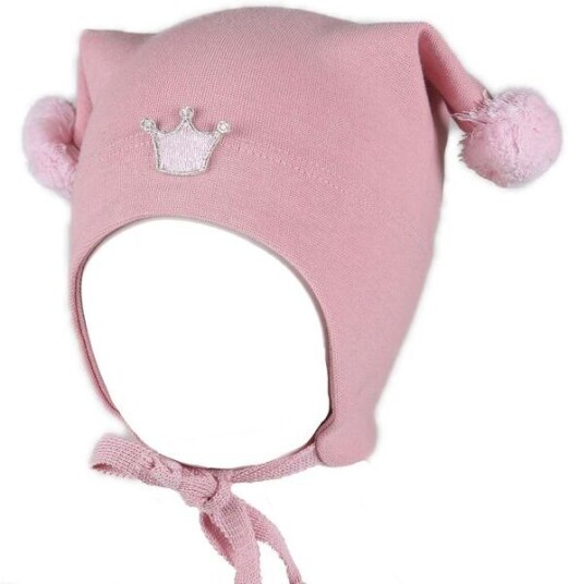 Kivat vårlue til barn og baby med krone Vintage Pink 1 2 år