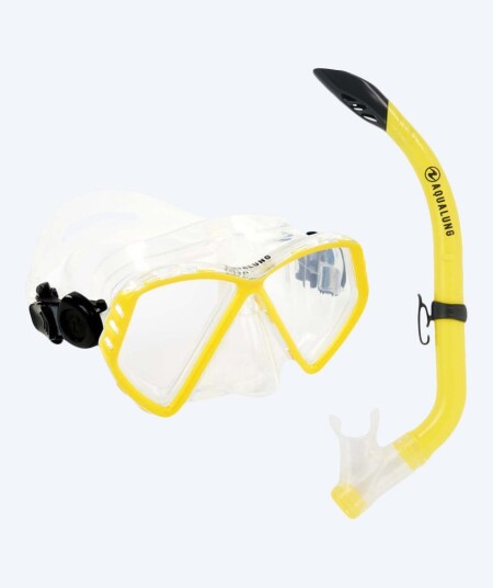 Aqualung snorkelsett til barn - Combo Cub (8-18 år) - Klar/gul Aqualung snorkelsett til barn - Combo Cub (8-18 år) - Klar/gul