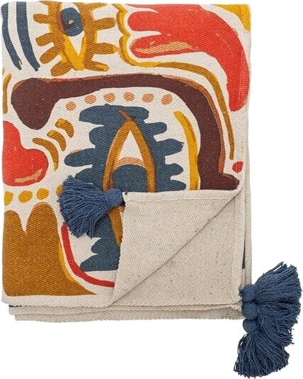 Bloomingville   Pledd Horus 160x130 cm oransje