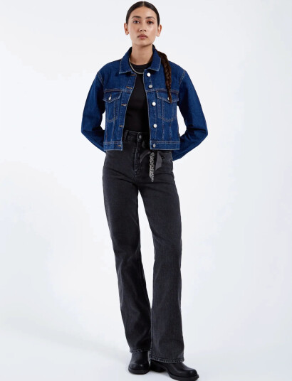 Dr Denim Echo High Straight - Black - 30 x 32