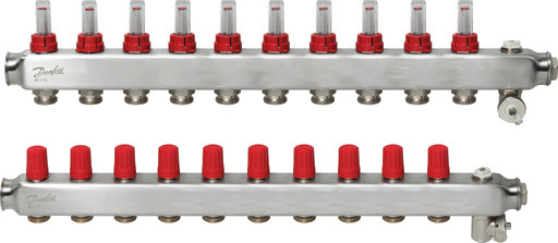 Danfoss SSM manifoldsett 10+10 med strømningsmåler og endestykke