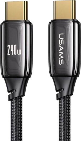 Kabel Usb Til Us Kabel Usams U82 Usb-C Usb-C 2M 240W Pd 3.1 Flettet Svart Sj581usb01 Us-Sj581
