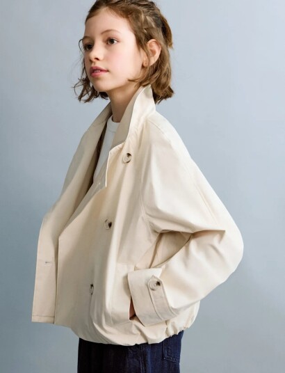 Mango Double Breasted Trench Coat Cream 10