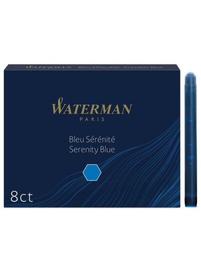 Waterman Fountain Pen Refill Ink Cartridges Long Standard Serenity Blå 8 Count Waterman Fountain Pen Refill Ink Cartridges Long Standard Serenity Blå 8 Count