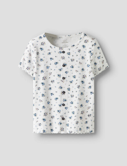 Name It Nkfvemia Aop Ss Slim Top White 116