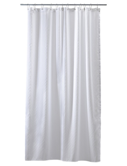 compliments Lines Shower Curtain W/Eyelets 200 Cm - White - 140X200CM