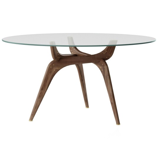 Brdr. Krüger Triiio Spisebord Ø135 cm Oljet Valnøtt / Klart Glass