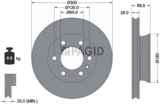 PAGID 56012NC Bremseskive PAGID 56012NC Bremseskive
