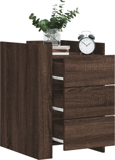 Nattbord brun eik 45x50x65 cm konstruert tre 848310
