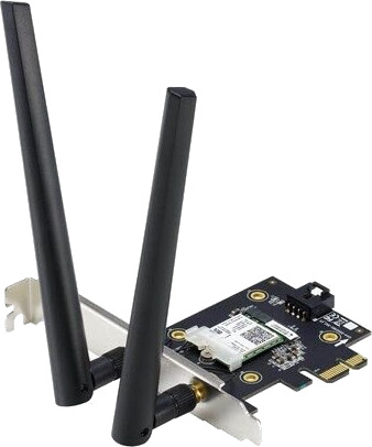 ASUS PCE-AX3000 AX3000 Dual Band PCI-E WiFi 6 (802.11ax). Supporting 160MHz Bluetooth 5.0 WPA3 network security OFDMA and MU-MIMO ASUS PCE-AX3000 AX3000 Dual Band PCI-E WiFi 6 (802.11ax). Supporting 160MHz Bluetooth 5.0 WPA3 network security OFDMA and MU-MIMO
