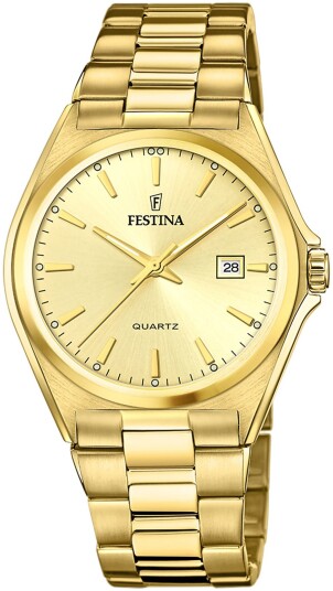 Festina Herreklokke F20555 3 Classic Gull/Gulltonet stål Ø40 mm Festina Herreklokke F20555 3 Classic Gull/Gulltonet stål Ø40 mm
