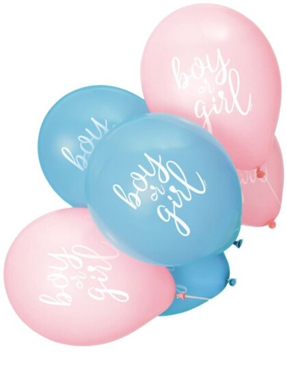 8 stk 30,5 cm Ballonger Gender Reveal Ballongbukett med Teksten Boy or Girl