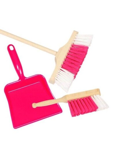 Goki Broom Dustpan & Tin Pink Goki Broom Dustpan & Tin Pink