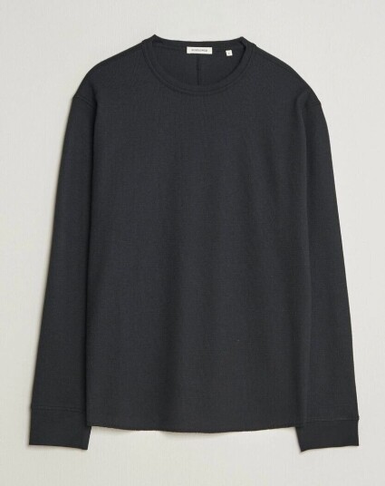Sunflower Wool Waffle Long Sleeve T Shirt Black