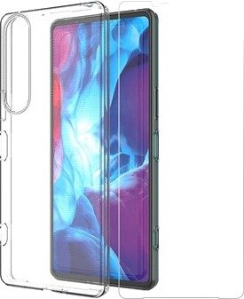 Saii 2-i-1 Sony Xperia 1 IV TPU-deksel / Beskyttelsesglass