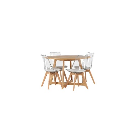 Venture Home Spisegruppe Venture Home Yakidon Ø120 cm med 4 stk Edvin Stoler GR23874