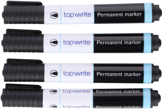 Topwrite Permanente Markører 4 pk