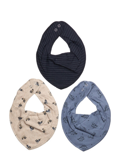 Fixoni Bandana Bibs 3-Pack - Navy - ONE SIZE