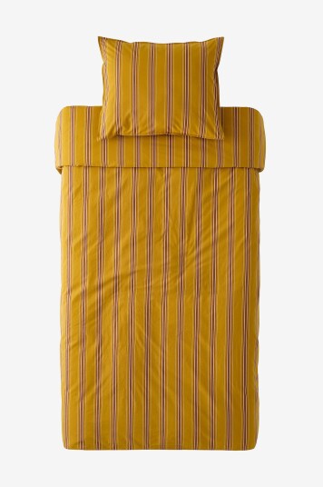 Ellos Home   Sengesett Avery Stripe i bomullspercale 2 eller 3 stykker   Gul