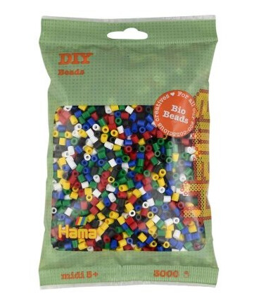 Hama Bio Midi Perler 3000Stk Mix 198 (6 Farver)
