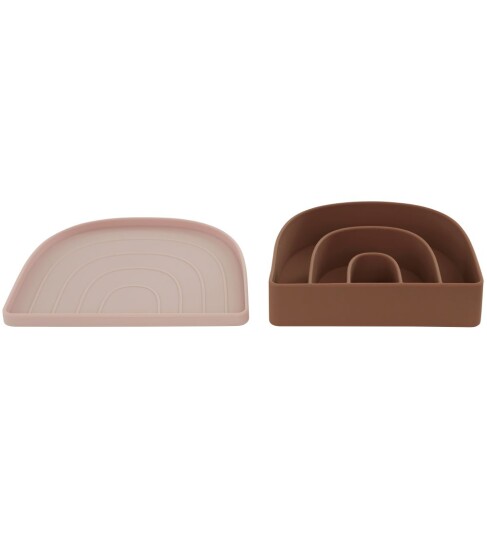 OYOY Rainbow Tallerken Og Skål Rose/Fudge