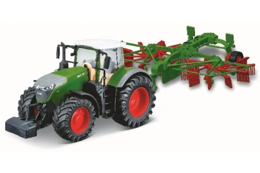 BURAGO - Tractor w/whirl rake Fendt 1050 Vario 10cm green 141506 BURAGO - Tractor w/whirl rake Fendt 1050 Vario 10cm green 141506