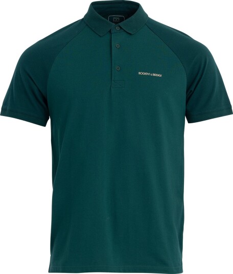 Bogeys & Birdies M Cotton Tech Raglan 2 Tone Grønn Golf pologenser herre Dk Green X Large