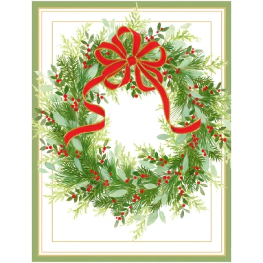 Greenery Wreath Holiday eske med kort