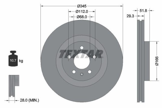 Bremseskive TEXTAR 92160205