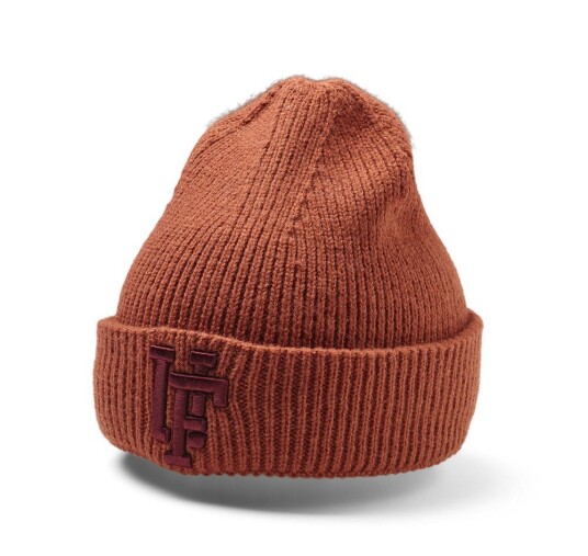 Upfront Spinback Rib Knitted Beanie Orange Bordeaux Onesize Pannebånd