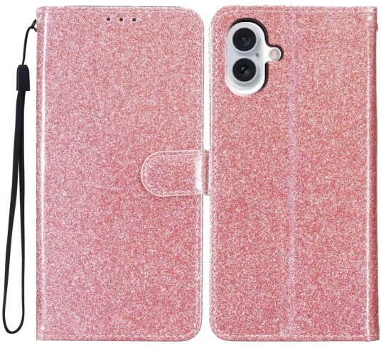 Trolsk Lommebokdeksel Glitter Elegant (iPhone 16 Plus) Roségull