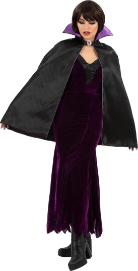 Dark Queen Cape Svart Kappe med Krave Onesize Dark Queen Cape Svart Kappe med Krave Onesize