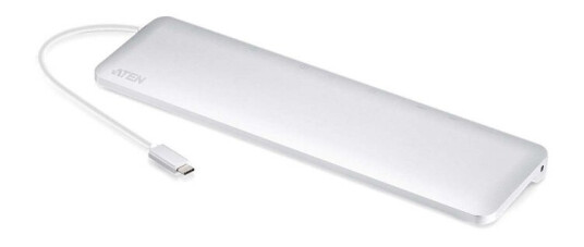 aten Dokkingstasjon USB-C™ 1x DisplayPort Female / 1x HDMI Type A Female / 1x VGA Female Gigabit Dokking 11-Port Sølv
