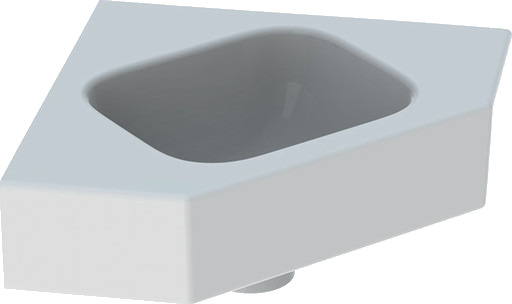 GEBERIT hjørneservant 460x330x130mm med høyde og topp porselen hvit