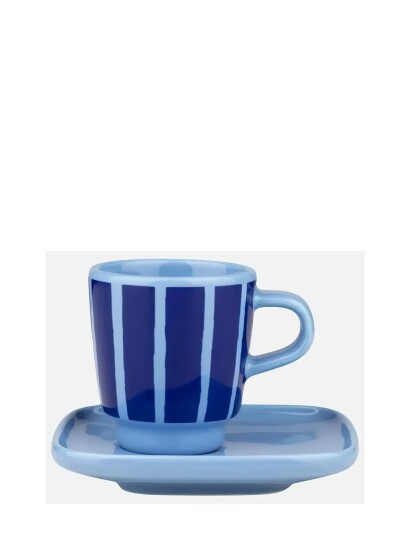 Marimekko Home Piccolo Espresso Cup+Saucer Blue 6 CL
