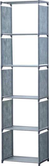Herzberg 5 lags flerbruks bokhylle og oppbevaringsstativ   42x153 cm grå
