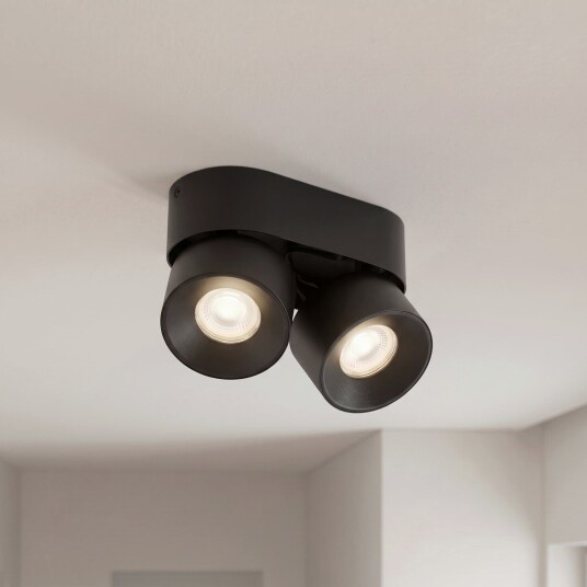 Taklampe PRIOS Rotari basic dimmbar Svart Stue Metall Moderne 9 15.2 Svart