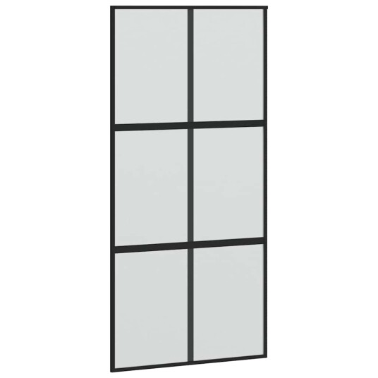 vidaXL Skyvedør med monteringssett svart 102,5x205 cm herdet glass vidaXL Skyvedør med monteringssett svart 102,5x205 cm herdet glass