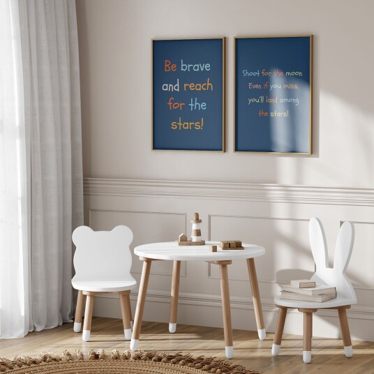 Namly Design Plakat Inspirerende Stjernesitater / Sett av 2 POSTERSWN3K6